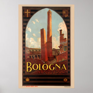 Póster Años 20 “Bolonia Italia” Estilo Italiano Vintage