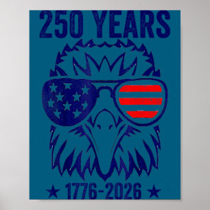 Póster Años 250 Bandera Americana Aniversario 250