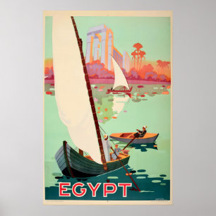Póster Años 30 "Egipto" Río Nilo Estilo de Viaje Vintage