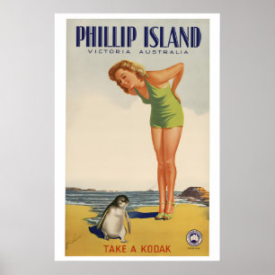 Póster Años 30 Phillip Island Tome una Kodak - Estilo Vin
