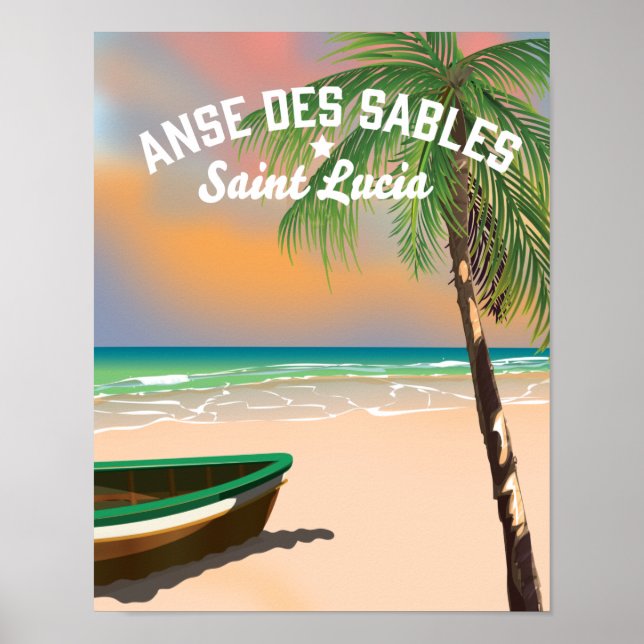 Póster Anse Des Sables Santa Lucía (Frente)