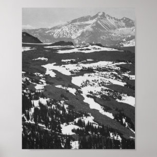 Póster Ansel Adams - La montaña rocosa más alta de larga