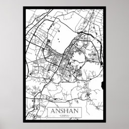 Póster Anshan China City Map