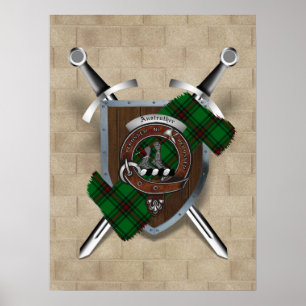 Póster Anstruther Clan Badge Crossed Swords Poster 18x24