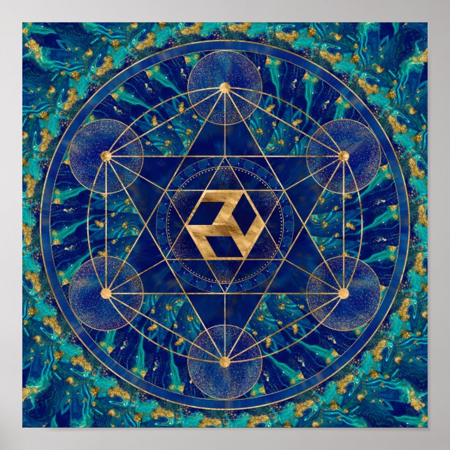 Póster Antahkarana en ornamento de geometría sagrada (Frente)