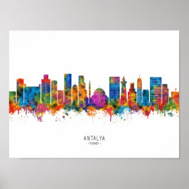 Póster Antalya Turkey Skyline