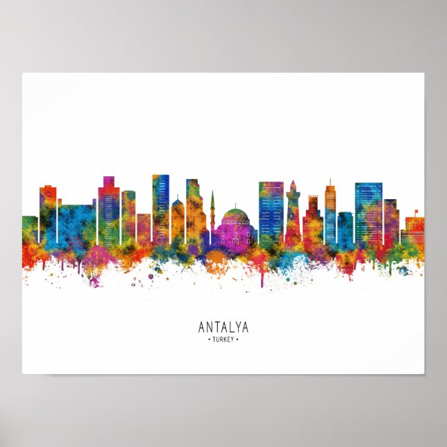 Póster Antalya Turkey Skyline (Frente)