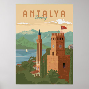 Póster Antalya Turkey Travel Poster