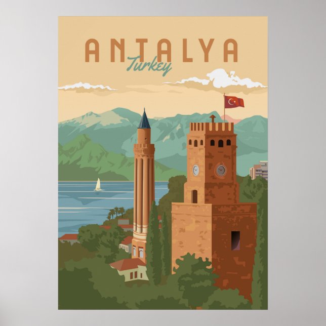 Póster Antalya Turkey Travel Poster (Frente)