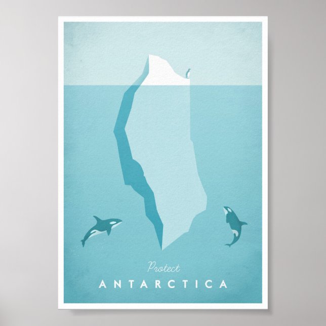 Póster Antarctica Vintage Travel Poster (Frente)