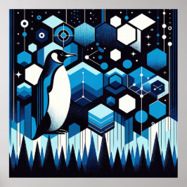 Póster Antártico de invierno de nieve granulada de hielo