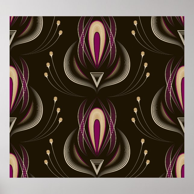 Póster Antecedentes de estilo de la ola floral (Frente)