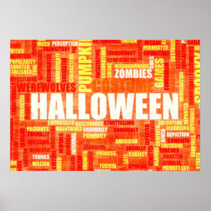 Póster Antecedentes de Halloween como anuncio de marketin