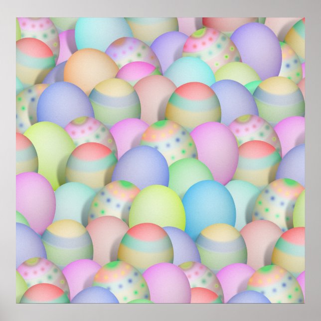 Póster Antecedentes de Huevos de Pascua Coloridos (Frente)