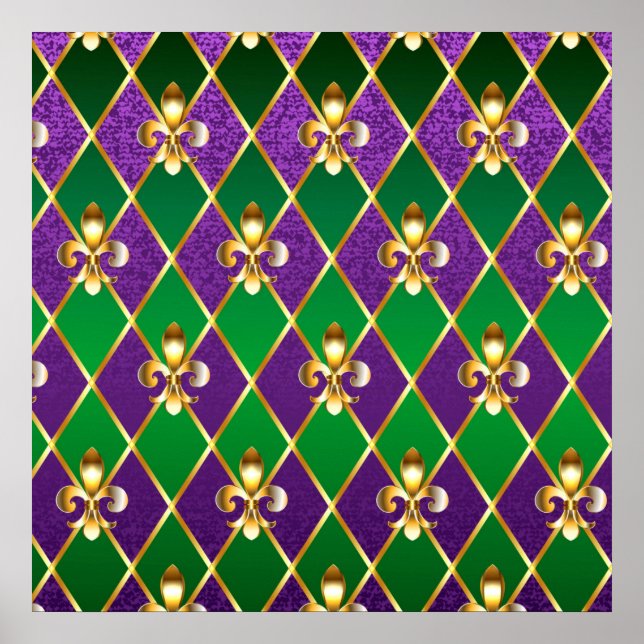Póster Antecedentes de joyas Mardi Gras (Frente)