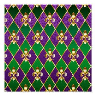 Póster Antecedentes de joyas Mardi Gras