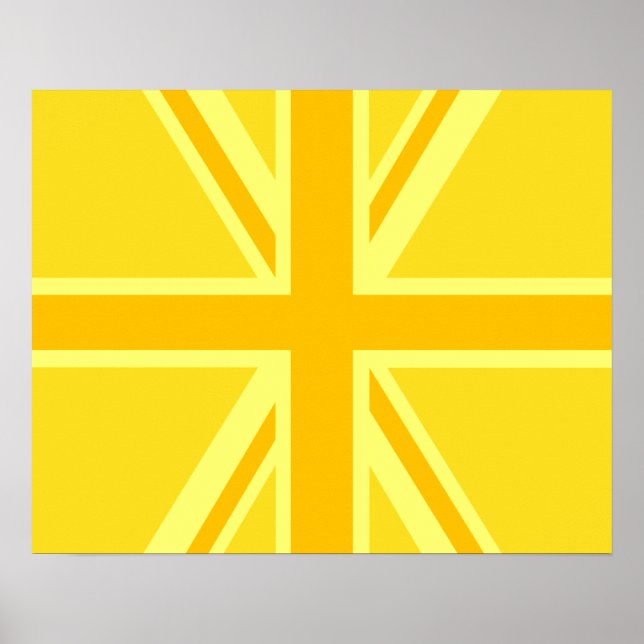 Póster Antecedentes de la bandera británica amarilla (Frente)