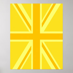 Póster Antecedentes de la bandera británica amarilla