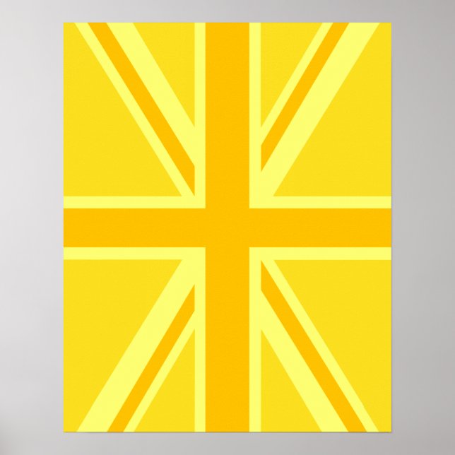 Póster Antecedentes de la bandera británica amarilla (Frente)