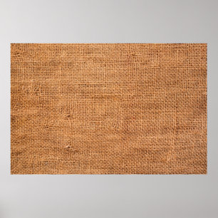 Póster Antecedentes de tela de arpillera marrón o tela de