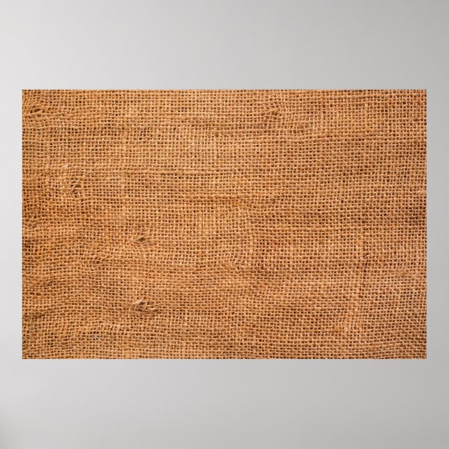 Póster Antecedentes de tela de arpillera marrón o tela de (Frente)