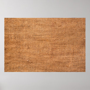 Póster Antecedentes de tela de arpillera marrón o tela de