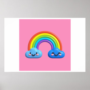 Póster Antecedentes El Arcoiris Feliz Cumpleaños