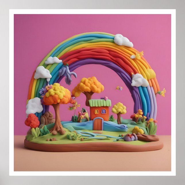 Póster Antecedentes El Arcoiris Feliz Cumpleaños (Frente)