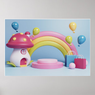 Póster Antecedentes El Arcoiris Feliz Cumpleaños