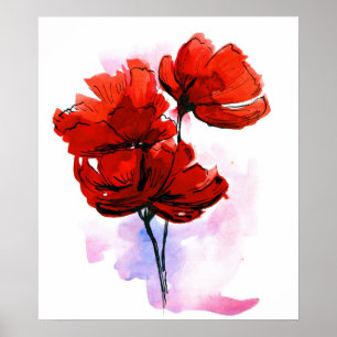 Póster Antecedentes florales abstractos