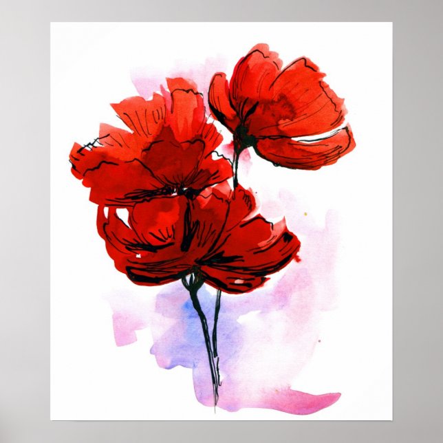 Póster Antecedentes florales abstractos (Frente)