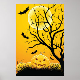 Póster Antecedentes nocturnos de Halloween