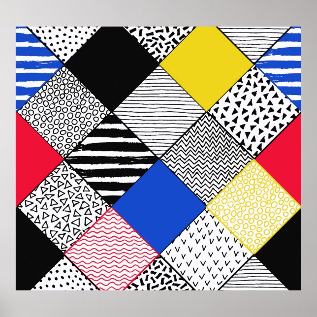 Póster Antecedentes: pájaros, puntos de polka. (Frente)