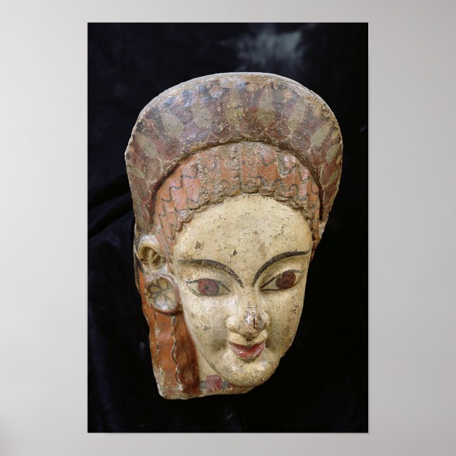 Póster Antefix con cabeza de mujer, de Cerveteri (Frente)