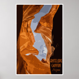 Póster Antelope Canyon Vintage Poster