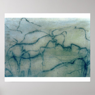 Póster Antelope y bison, Perigordiano (pintura rupestre)