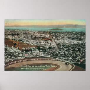 Póster Antena de la ciudad de los picos gemelos