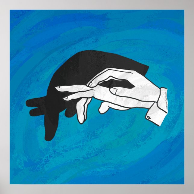 Póster Anteojos Sombra Sobre Azul (Frente)