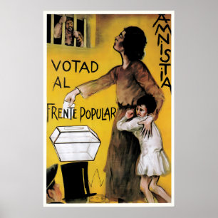 Póster anterior a la Guerra Civil Española ¡Vota p