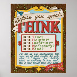Póster Antes De Hablar, T.H.I.N.K.
