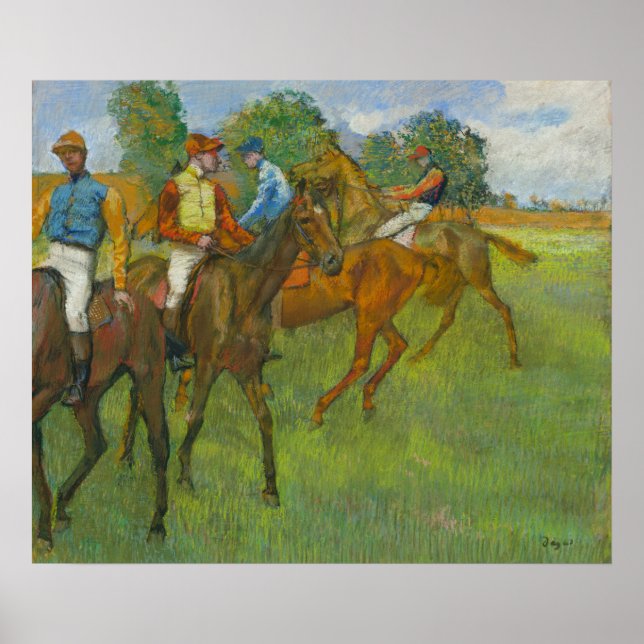 Póster Antes de la carrera por Edgar Degas (Frente)