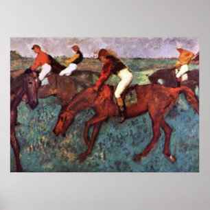 Póster Antes Del Comienzo Del Entrenamiento De Jockeis - 