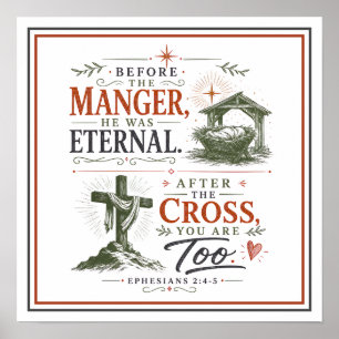 Póster Antes del Pesebre Eterno Después de la Cruz Tú Tam