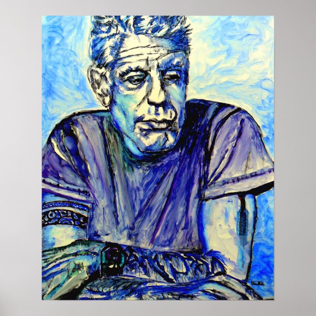 Póster Anthony Bourdain Blue (Frente)