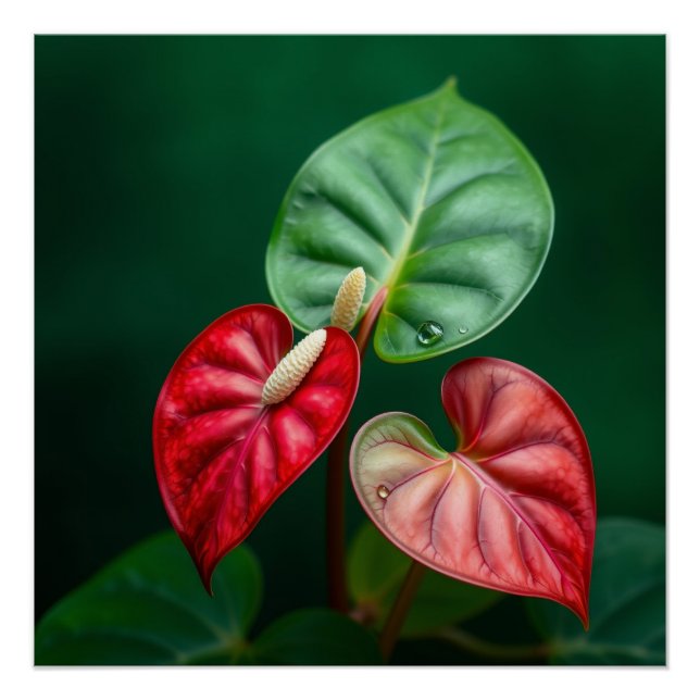 Póster anthurium flower wall art (Anverso)