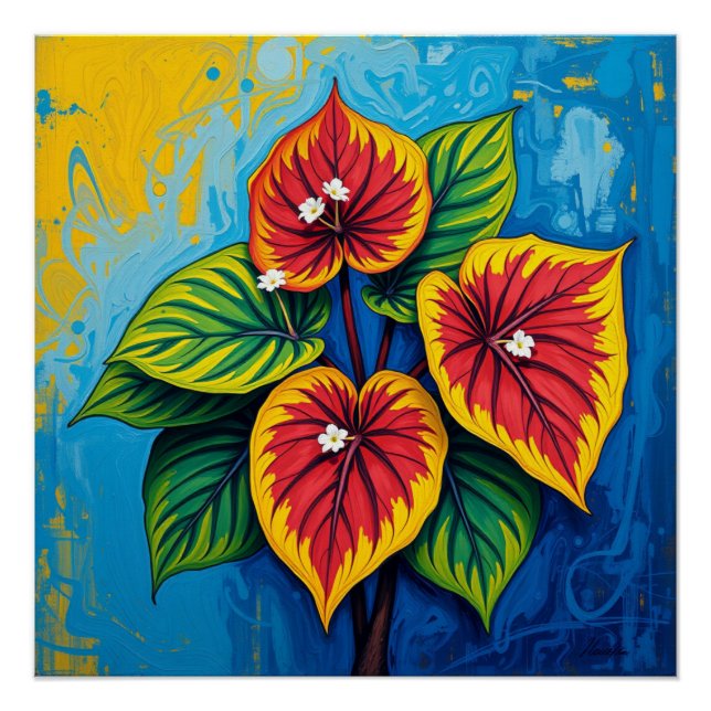 Póster anthurium van gogh style (Anverso)