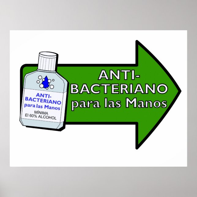 Póster Anti-Bacteriano para las manos (Frente)
