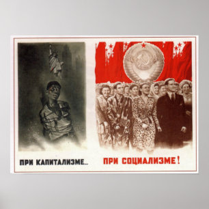 Póster Anti-capitalismo 1948 de URSS Unión Soviética