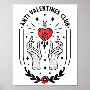 Póster Anti Día de San Valentín Tattoo Raglan Baseball Te