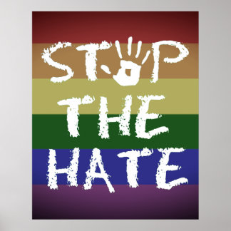 Póster Anti Discriminacion Racismo y Odio Para El Odio